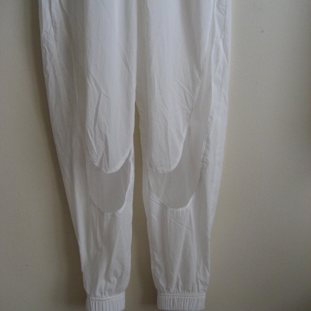 Nike Air Max Windbreaker Track Jogger Pants with Mesh Swoosh, White, Size Small - Picture 6 of 13
